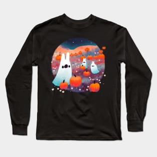 A Bright Night at the Pumpkin Patch Long Sleeve T-Shirt